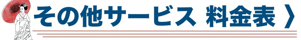 その他サービス料金表